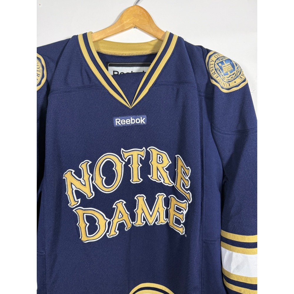 Reebok Notre Dame Fighting Irish Hockey Jersey Mens XL Navy Blue NCAA Collegiate